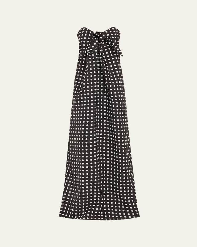 Kaia Tie-Front Strapless Column Gown